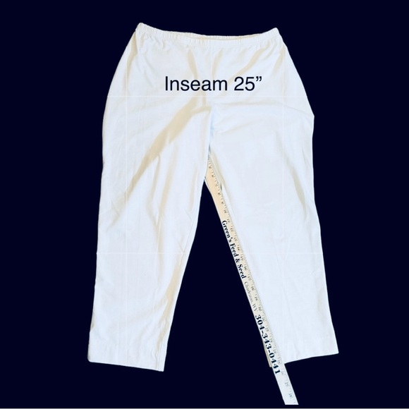 Women With Control Petite Slim Leg Ankle Pants. White. 2X Petite. - Picture 7 of 11